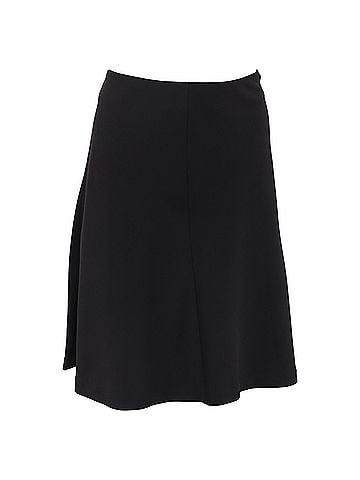 Theory Theory Knee Length Skirt in Black Wool (view 1)