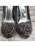 Naughty Monkey Print Gray Heels Size 8 1/2 - photo 11