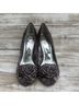Naughty Monkey Print Gray Heels Size 8 1/2 - photo 5