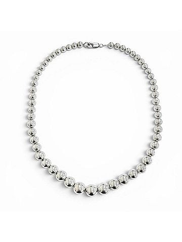 Tiffany & Co. TIFFANY&amp;Co. Tiffany HardWear Graduated Ball Necklace, 925 Sterling Silver, Weight 27g, Recommended for Women (view 1)