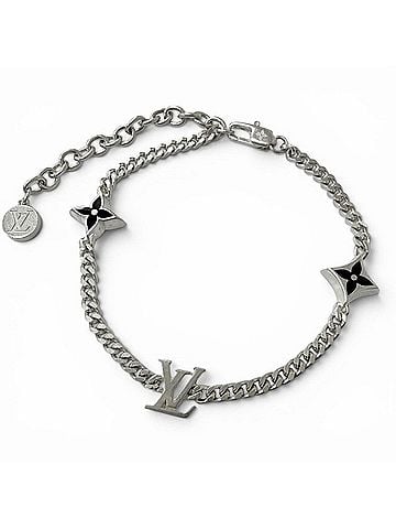 Louis Vuitton LOUIS VUITTON M1520A Bracelet, 2025 model, LV Spike design, AG925 sterling silver, Monogram Flower pattern, Made in Italy, Weight: 11.97g, Men's. (view 1)