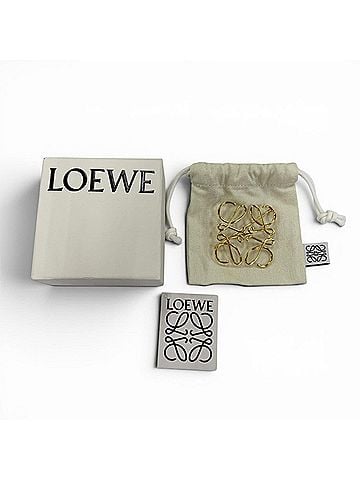Loewe LOEWE metal anagram logo brooch, 5x5cm, gold, women's, with box and dust bag. (view 2)