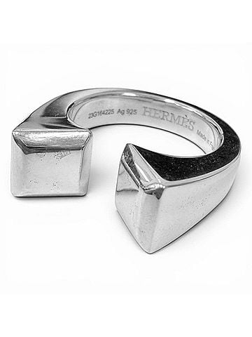Hermès HERMES Clou de Forge AG925 Ring, Silver, Made in France, Weight 11.7g, Men's (view 1)