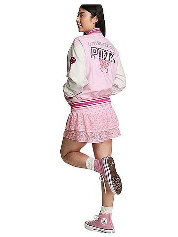Pink Boyfriend Varsity Jacket Jacket (view 2)
