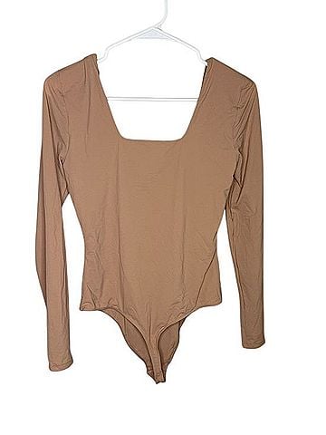 Quince Second Skin Square Neck Long Sleeve Bodysuit Bodysuit (view 2)