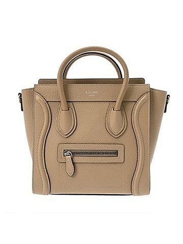 Céline CELINE Luggage Nano Shopper 2WAY Dune 168243LUG.03UN Women's Drum Calf Handbag A Rank Used Ginzo (view 1)
