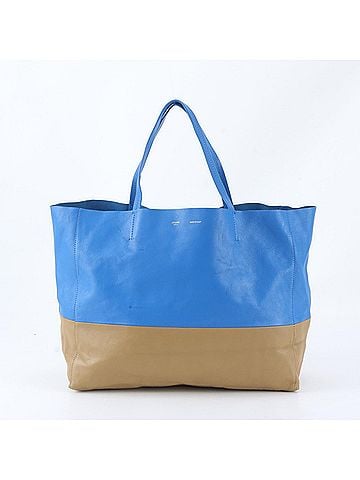 Céline Excellent condition Celine Horizontal Cabas bicolor leather tote bag, handbag, shoulder bag for men. (view 1)