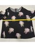 DKNYC 100% Polyester Floral Black Pink Purple Yellow Blouse Size 1X - photo 7