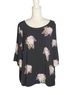 DKNYC 100% Polyester Floral Black Pink Purple Yellow Blouse Size 1X - photo 1