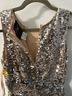 Mac Duggal 100% Polyester Floral Silver Gold Cocktail Dress Size 2 - photo 6