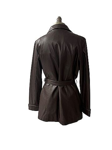 Wilsons Leather Belted Notch Collar Leather Jacket (view 2)