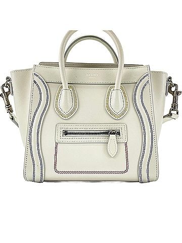 Céline Celine Luggage Nano Shopper Handbag, Beige (view 2)