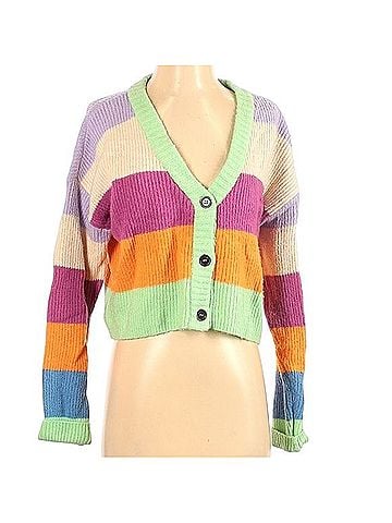 Kendall & Kylie Striped Cardigan Cardigan (view 1)