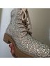 Betsey Johnson Silver Tan Boots Size 6 1/2 - photo 9