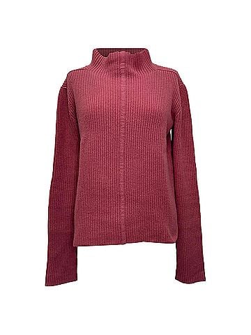 Rick Owens Rick Owens Maglia Ribbed Turtleneck Sweater in Pink Cashmere (view 1)