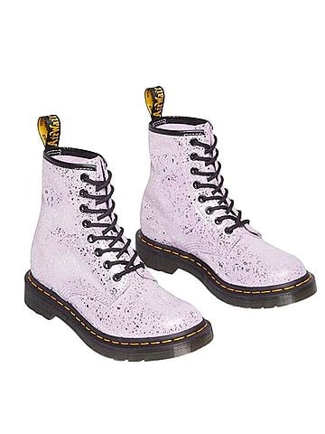 Dr. Martens Lavender Speckle Lace-Up Combat Boot Boots (view 1)