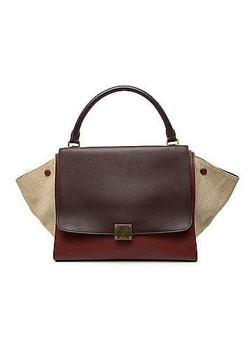Céline Medium Tricolor Leather Trapeze Satchel (view 1)