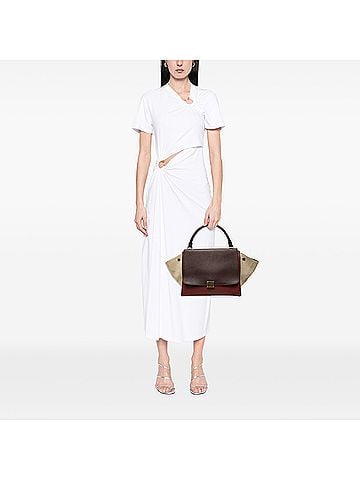 Céline Medium Tricolor Leather Trapeze Satchel (view 2)