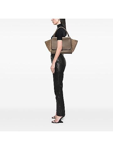 Céline Medium Leather Trapeze Satchel (view 2)