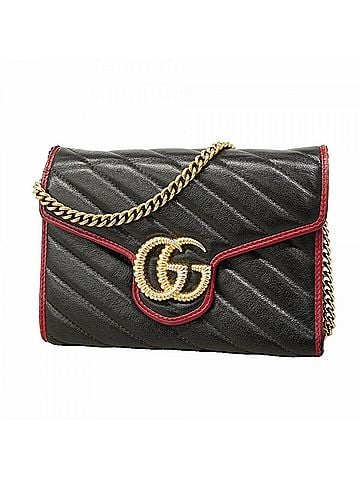 Gucci Gucci GG Marmont 573807 Leather Shoulder Wallet (Black) for Women (view 1)