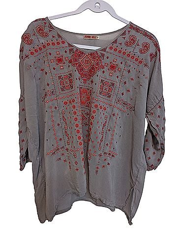 Johnny Was Johnny Was Embroidered Cupra Rayon Boho Blouse 3/4 Sleeve Blouse (view 1)
