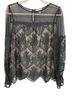 Sundance 66% Rayon 34% Nylon 100% Nylon 100% Rayon Floral Black Long Sleeve Blouse Size XS - photo 1