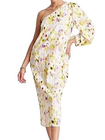 Future Collective Gabriella Karefa-Johnson Linen Blend One Shoulder Dress Casual Dress (view 1)