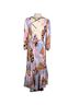 Hutch 100% Polyester Floral Blue Pink Brown Casual Dress Size M - photo 2