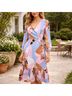 Hutch 100% Polyester Floral Blue Pink Brown Casual Dress Size M - photo 4