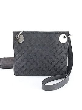 Gucci Excellent condition Gucci GG canvas 120841 leather shoulder bag, handbag, tote black, women's. (view 1)