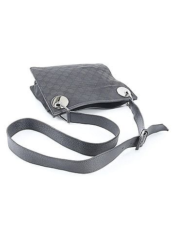 Gucci Excellent condition Gucci GG canvas 120841 leather shoulder bag, handbag, tote black, women's. (view 2)