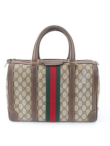 Gucci Vintage Gucci GG Supreme Sherry Line Mini Boston Leather Handbag Tote Bag for Women (view 1)