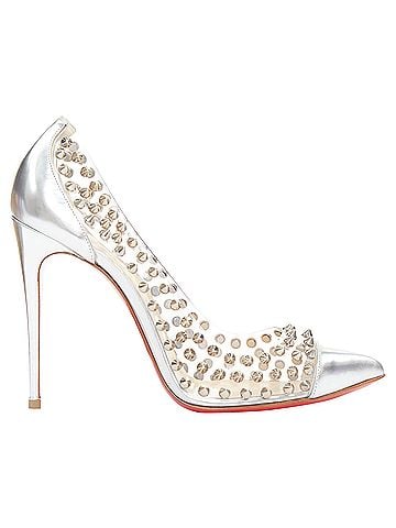 Christian Louboutin Christian Louboutin Spike Me 100 Metal Gloss silver Pvc spike stud pumps EU38 (view 1)