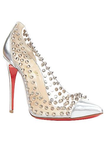 Christian Louboutin Christian Louboutin Spike Me 100 Metal Gloss silver Pvc spike stud pumps EU38 (view 2)