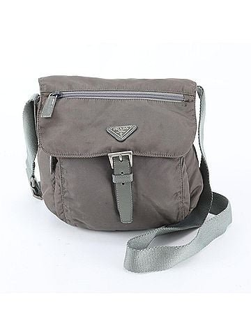 Prada Excellent condition Prada Tessuto nylon and leather shoulder bag with triangle logo for men. (view 1)