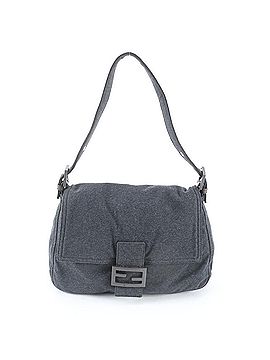 Fendi Mint condition Fendi Mamma Bucket FF leather and canvas shoulder bag/handbag in gray for women. (view 1)