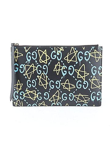 Gucci Excellent condition Gucci Ghost 445597 leather clutch handbag pouch in black for men. (view 1)