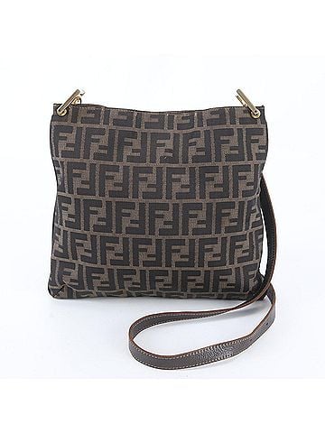 Fendi Excellent condition Fendi Zucca leather and nylon shoulder bag/messenger bag/tote bag for men. (view 1)