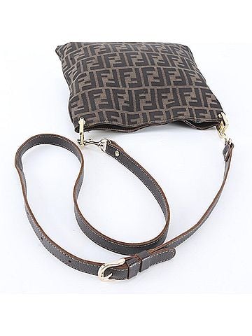 Fendi Excellent condition Fendi Zucca leather and nylon shoulder bag/messenger bag/tote bag for men. (view 2)