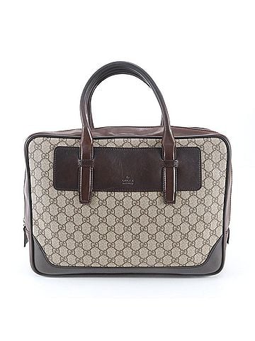 Gucci Excellent condition Gucci GG Supreme 101666 leather handbag/briefcase, brown, men's. (view 1)