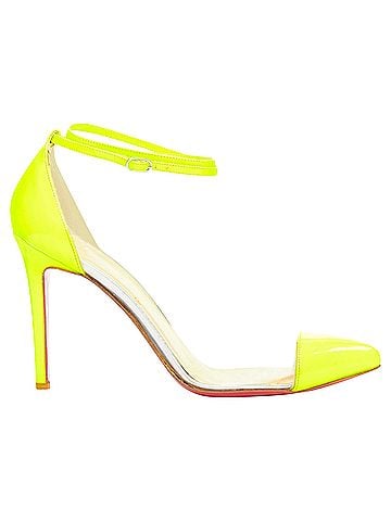 Christian Louboutin Christian Louboutin Un Bout 100 Fluo Chic yellow patent Pvc pointy pumps EU37 (view 1)