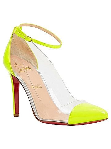 Christian Louboutin Christian Louboutin Un Bout 100 Fluo Chic yellow patent Pvc pointy pumps EU37 (view 2)