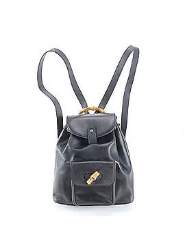 Gucci Excellent condition vintage old Gucci Bamboo 003-0030 leather backpack/shoulder bag/handbag for women. (view 1)