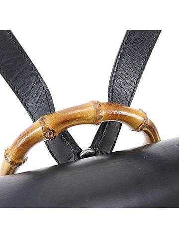 Gucci Excellent condition vintage old Gucci Bamboo 003-0030 leather backpack/shoulder bag/handbag for women. (view 2)