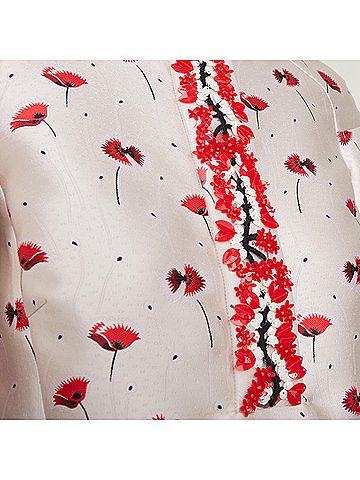 Giambattista Valli GIAMBATTISTA VALLI 2014 poppy floral ruffle beaded embellished crop top IT40 XS (view 2)