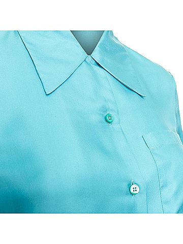 Prada PRADA 2015 100% silk turquoise blue wide collar pocketed button-up shirt IT38 XS (view 2)