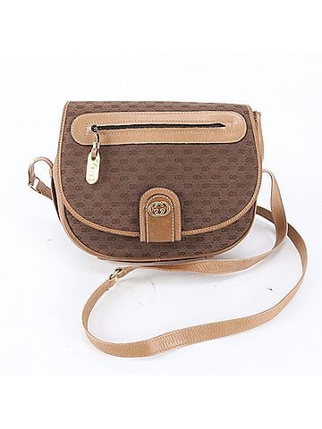 Gucci Excellent condition vintage Gucci Micro GG leather shoulder bag/crossbody bag in brown for women. (view 1)