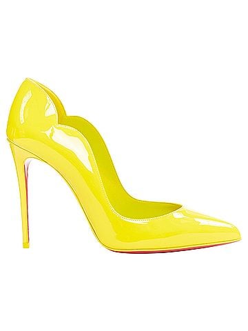 Christian Louboutin Christian Louboutin Hot Chick 100 Patent citrus lemon scallop point pump EU37.5 (view 1)