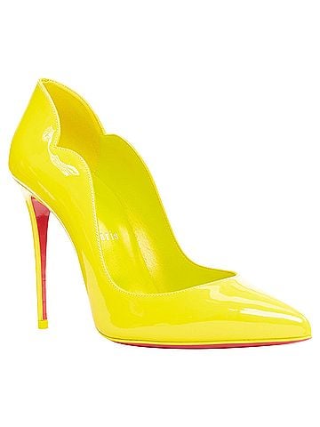 Christian Louboutin Christian Louboutin Hot Chick 100 Patent citrus lemon scallop point pump EU37.5 (view 2)