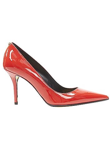 Versace VERSACE Hibiscus Barocco gold sole red patent Medusa stud pump EU37.5 US7.5 (view 1)
